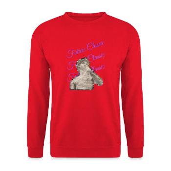 Future Classic – Style artistique rétro - Sweat-shirt Unisexe - rouge - Devant - Alina (178cm) & Michal (187cm)