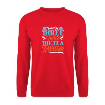 Dad father of three girls daughters - Unisex Sweatshirt - red - Front - Alina (178cm) & Michal (187cm)
