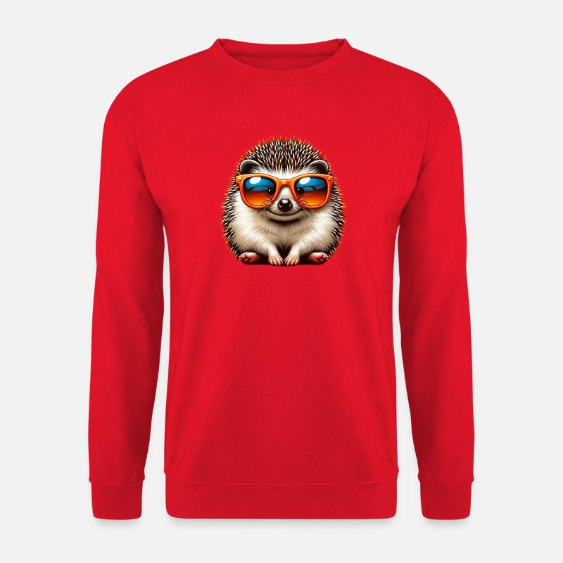 Igel Mit Sonnenbrille Igel Sarkasmus Tierliebhaber - Unisex Pullover - Rot
