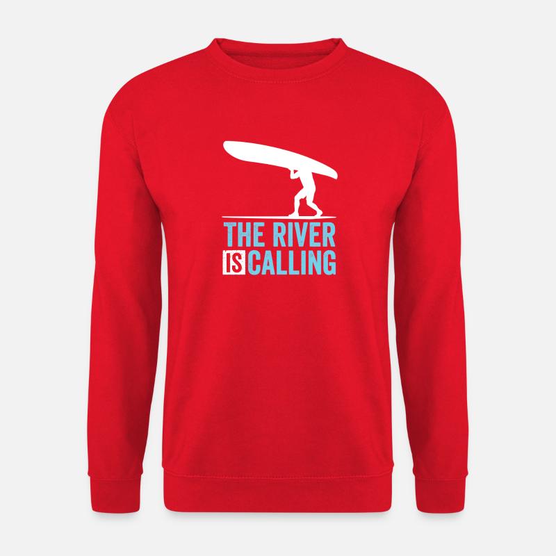 Der Fluss ruft: River Surfing - Unisex Pullover - Rot