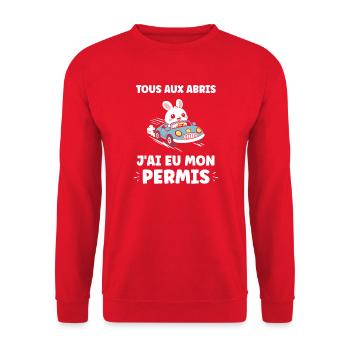 Humor I have my driver's license - Unisex Sweatshirt - red - Front - Alina (178cm) & Michal (187cm)