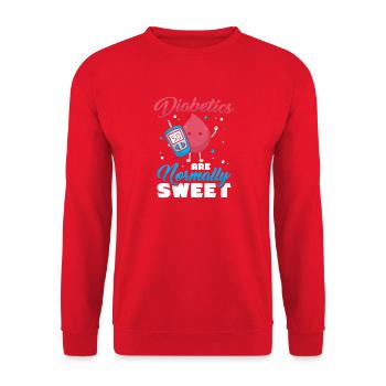 Diabetes Typ 1 Diabetiker - Unisex Pullover - Rot - Vorne - Alina (178cm) & Michal (187cm)