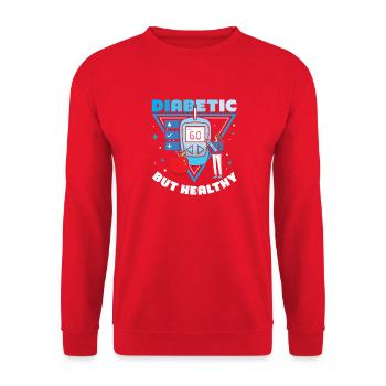 Diabetes Typ 1 Diabetiker - Unisex Pullover - Rot - Vorne - Alina (178cm) & Michal (187cm)
