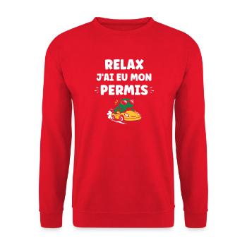 Driver's license humor - Unisex Sweatshirt - red - Front - Alina (178cm) & Michal (187cm)