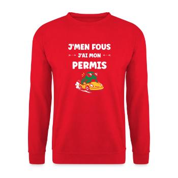 Driver's license humor - Unisex Sweatshirt - red - Front - Alina (178cm) & Michal (187cm)