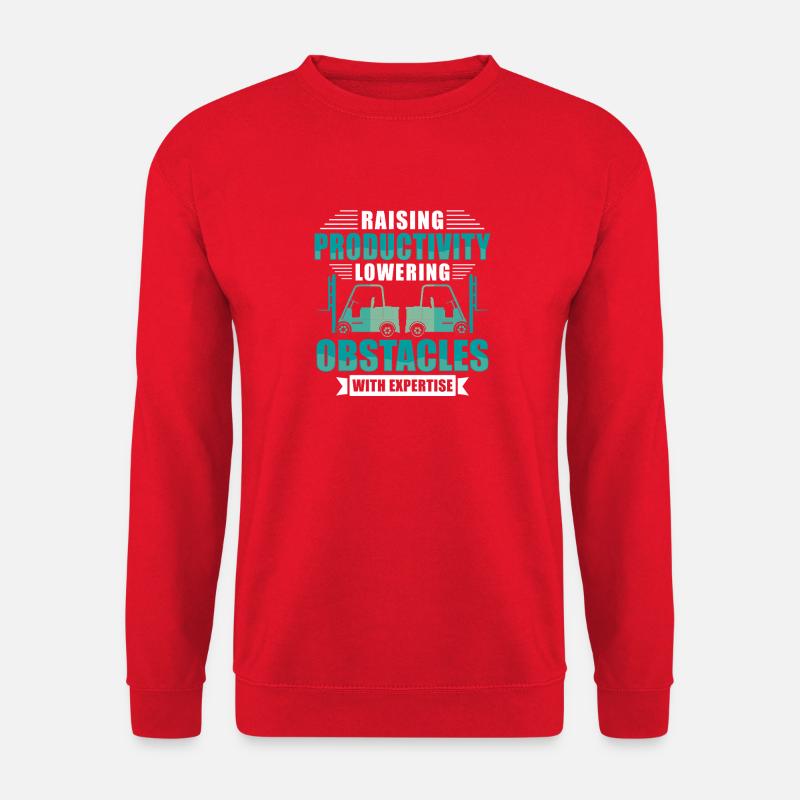 Staplerfahrer Englisch Spruch Stapler - Unisex Pullover - Rot