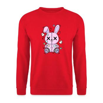 Goth Bunny Horror Rabbit Gothic Gruselig Gruselig - Unisex Pullover - Rot - Vorne - Alina (178cm) & Michal (187cm)