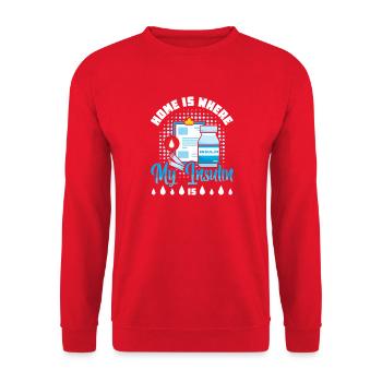 Diabetes Typ 1 Diabetiker - Unisex Pullover - Rot - Vorne - Alina (178cm) & Michal (187cm)