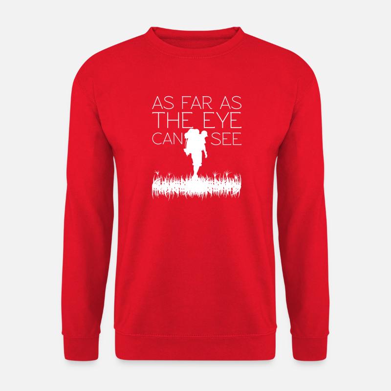 À perte de vue : silhouette de randonnée - Sweat-shirt Unisexe - rouge