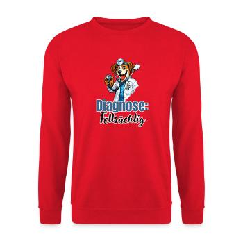 Diagnose: Fellsüchtig - Unisex Pullover - Rot - Vorne - Alina (178cm) & Michal (187cm)