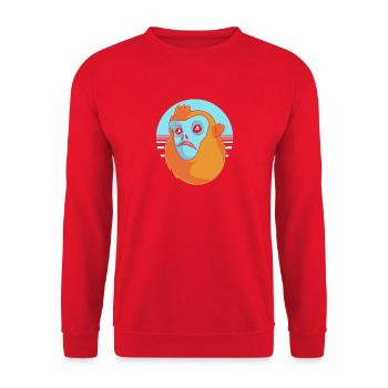 Singe à nez court Chimpanzé singe - Sweat-shirt Unisexe - rouge - Devant - Alina (178cm) & Michal (187cm)