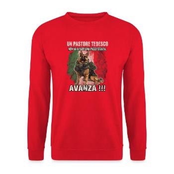 Hundehalter Geschenk Deutscher Schäferhund Gassi T - Unisex Pullover - Rot - Vorne - Alina (178cm) & Michal (187cm)