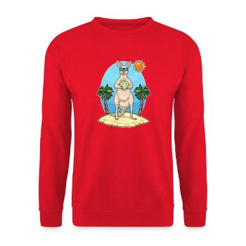 Känguru Strand Kokosnuss Sommer - Sweat-shirt Unisexe - rouge - Devant - Alina (178cm) & Michal (187cm)