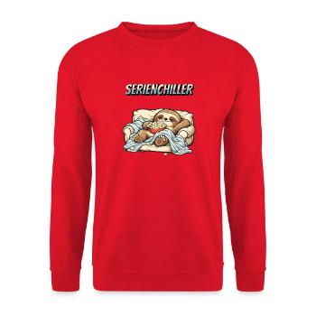 Sloth Series Chiller Saying Loafers - Unisex Sweatshirt - red - Front - Alina (178cm) & Michal (187cm)