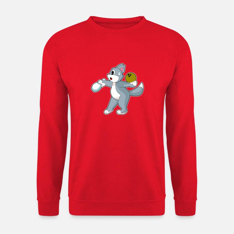 Katze Bowling Bowlingkugel Pin - Unisex Pullover - Rot