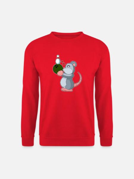Maus Bowling Bowlingkugel Pin - Unisex Pullover - Rot