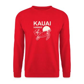 Hibiscus tortue de Kauai - Sweat-shirt Unisexe - rouge - Devant - Alina (178cm) & Michal (187cm)