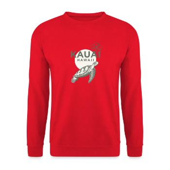 Hibiscus de la tortue de Kauai Hawaï - Sweat-shirt Unisexe - rouge - Devant - Alina (178cm) & Michal (187cm)