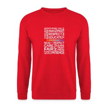 Paraprofessional Paraeducator Teacher Assistant - Unisex Sweatshirt - red - Front - Alina (178cm) & Michal (187cm)