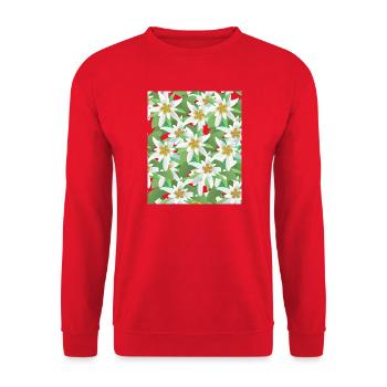 Alpes des montagnes florales alpines féminines d’Edelweiss - Sweat-shirt Unisexe - rouge - Devant - Alina (178cm) & Michal (187cm)
