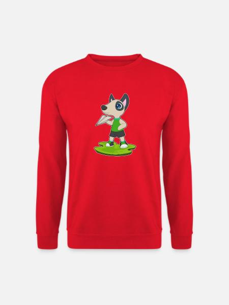 Dog Paper Airplane - Unisex Sweatshirt - red