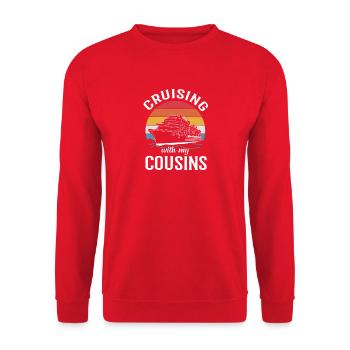 Cousins Cruise Cruise Ship - Unisex Sweatshirt - red - Front - Alina (178cm) & Michal (187cm)
