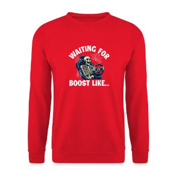 Waiting For Boost Like Turbo Muscle - Unisex Sweatshirt - red - Front - Alina (178cm) & Michal (187cm)