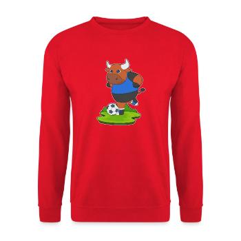 Stier Fußballspieler Fußball Sport - Unisex Pullover - Rot - Vorne - Alina (178cm) & Michal (187cm)