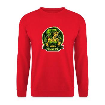 Sinners! Demon in the countryside - Unisex Sweatshirt - red - Front - Alina (178cm) & Michal (187cm)