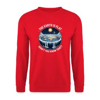 The earth is flat, didn't you know that - Unisex Sweatshirt - red - Front - Alina (178cm) & Michal (187cm)