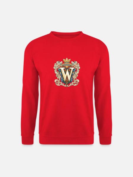 W Buchstabe Name Krone - Unisex Pullover - Rot