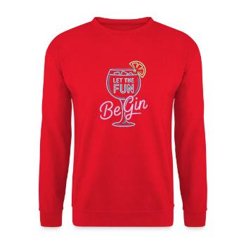 Gin Let The Fun Be Gin & Tonic Lover Party Gin - Unisex Sweatshirt - red - Front - Alina (178cm) & Michal (187cm)