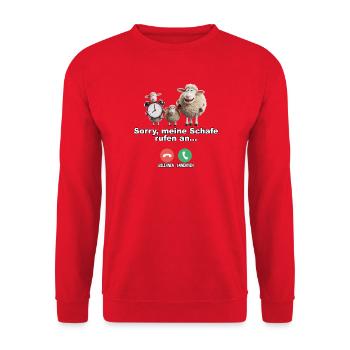 Sorry, my sheep are calling - Unisex Sweatshirt - red - Front - Alina (178cm) & Michal (187cm)
