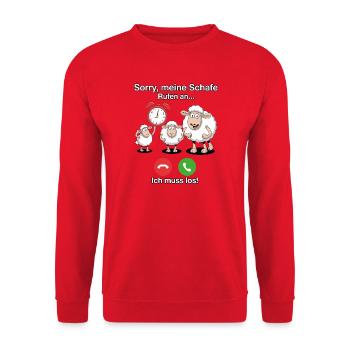 Sorry, my sheep are calling - Unisex Sweatshirt - red - Front - Alina (178cm) & Michal (187cm)