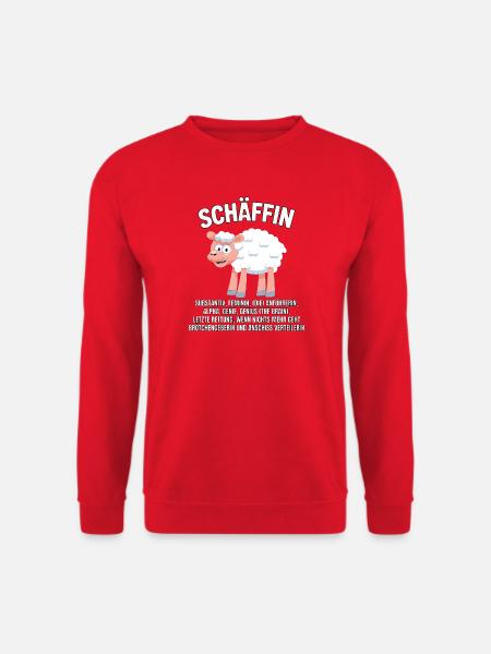 Schäffin - Alpha Schaf mit Sonnenbrille - Unisex Pullover - Rot