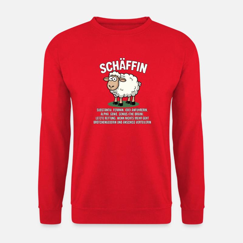 Schäffin - Alpha Schaf mit Sonnenbrille - Unisex Pullover - Rot
