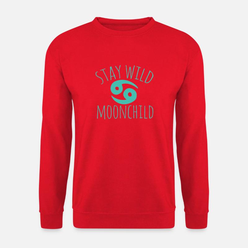 Bleib wild, Mondkind - Unisex Pullover - Rot