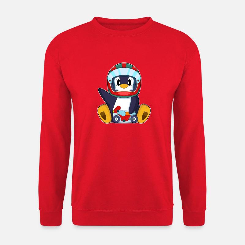 Penguin Motorcycle - Unisex Sweatshirt - red