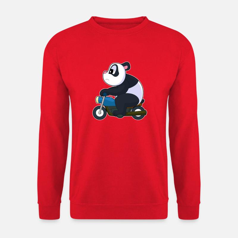 Panda Motorrad - Unisex Pullover - Rot