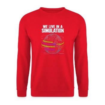 Wir leben in einer Simulation - Unisex Pullover - Rot - Vorne - Alina (178cm) & Michal (187cm)