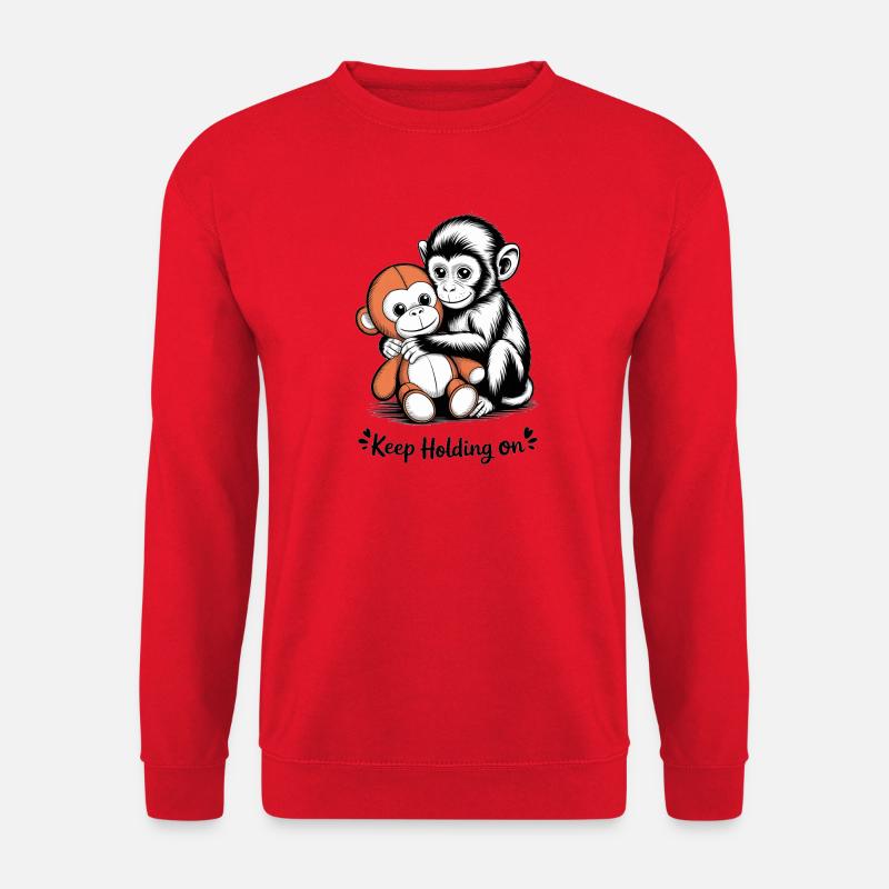 Affenumarmung hält weiter fest - Unisex Pullover - Rot