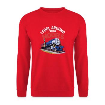Je m’amuse avec des modèles - Sweat-shirt Unisexe - rouge - Devant - Alina (178cm) & Michal (187cm)