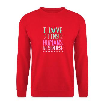 Hebamme Obgyn Frauenheilkunde Geburtshilfe - Unisex Pullover - Rot - Vorne - Alina (178cm) & Michal (187cm)