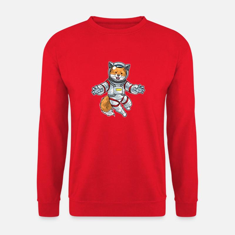 Fox Astronaut Space - Unisex Sweatshirt - red