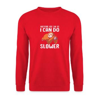 Faul Prokrastination Faulenzer Faulheit - Unisex Pullover - Rot - Vorne - Alina (178cm) & Michal (187cm)