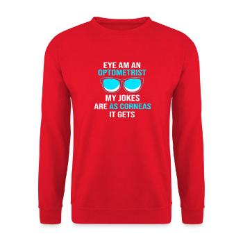 Optician Ophthalmologist - Unisex Sweatshirt - red - Front - Alina (178cm) & Michal (187cm)