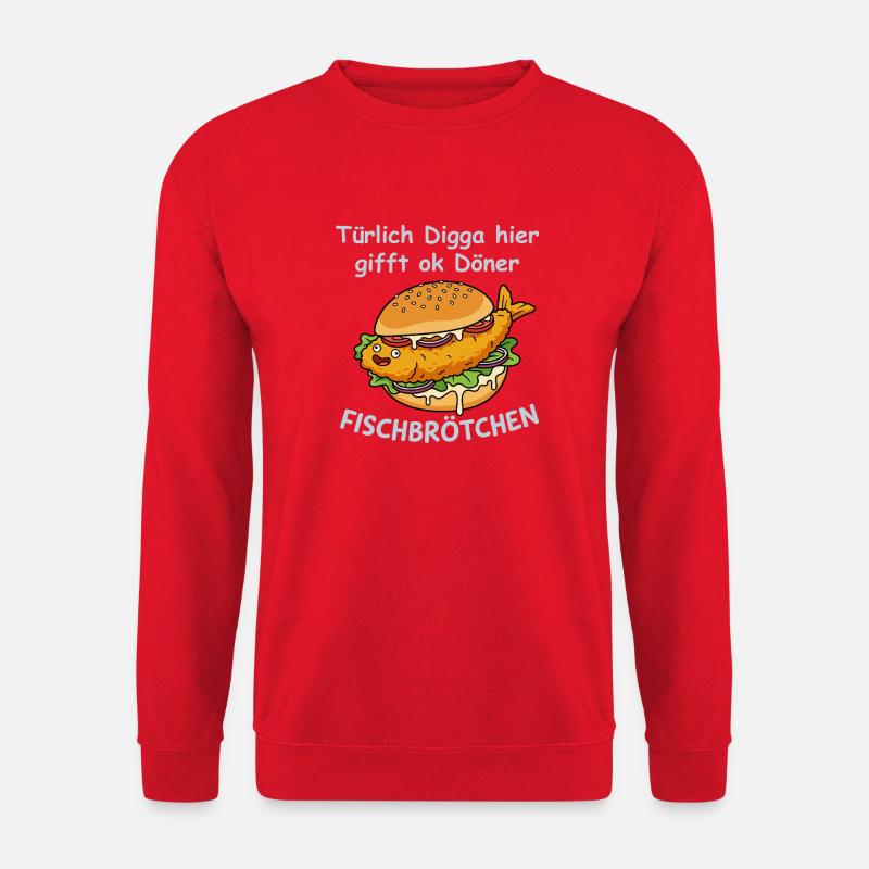 Freches Fischbrötchen Nordsee Humor - Unisex Pullover - Rot