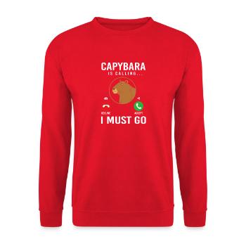 Capybara Capibara - Unisex Pullover - Rot - Vorne - Alina (178cm) & Michal (187cm)