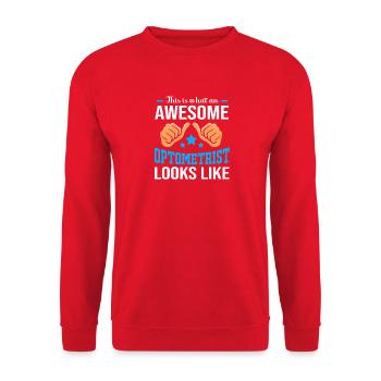Ophthalmologist, Optician, Optician - Unisex Sweatshirt - red - Front - Alina (178cm) & Michal (187cm)