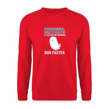 Paranormal Geist Geister Gespenst gespenstisch - Unisex Pullover - Rot - Vorne - Alina (178cm) & Michal (187cm)